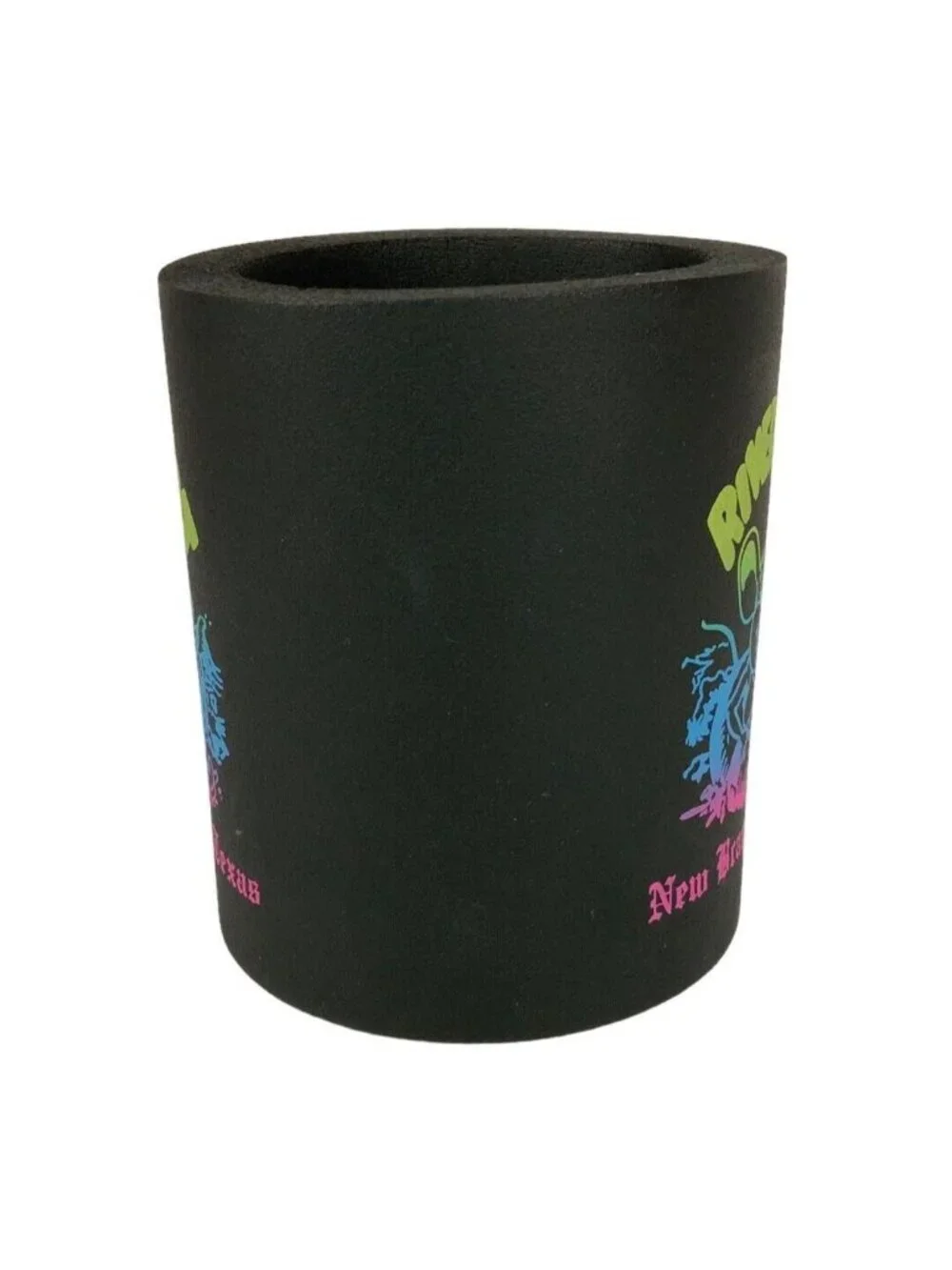 River Rat New Braunfels Texas Foam Drink Holder Can Cooler Black Neon Colors